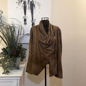 Faux Suede Leather Jacket